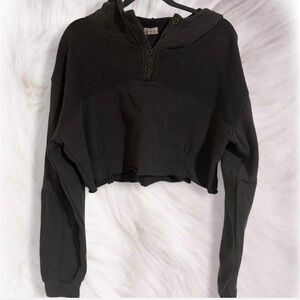 POL Charcoal Cropped Hoodie